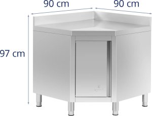 Szafa narożna gastronomiczna z rantem STAL 90 x 90 cm Szafa narożna gastronomiczna z rantem STAL 90 x 90 cm 5