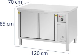 Szafa grzewcza podgrzewacz do talerzy 30-80 C 120 x 70 x 85 cm 2.4kW Szafa grzewcza podgrzewacz do talerzy 30-80 C 120 x 70 x 85 cm 2.4kW 7