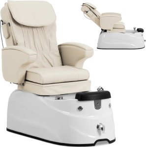 Fotel podologiczny do pedicure z funkcją masażu brodzikiem - kremowy Fotel podologiczny do pedicure z funkcją masażu brodzikiem - kremowy 1