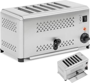 Toster opiekacz kanapkowy do chleba na 6 grzanek 2500 W Toster opiekacz kanapkowy do chleba na 6 grzanek 2500 W 1
