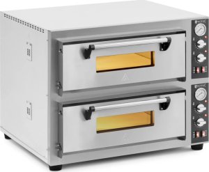 Piec do pizzy dwukomorowy z kamieniem szamotowym na 8 pizz śr. 30 cm 8400 W Piec do pizzy dwukomorowy z kamieniem szamotowym na 8 pizz śr. 30 cm 8400 W 1