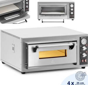 Piec do pizzy elektryczny z kamieniem szamotowym na 4 pizze śr. 25 cm 4200 W Piec do pizzy elektryczny z kamieniem szamotowym na 4 pizze śr. 25 cm 4200 W 1