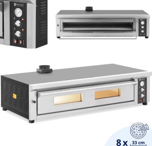 Piec do pizzy elektryczny z szamotem na 8 pizz śr. 33 cm 400 V 8400 W Piec do pizzy elektryczny z szamotem na 8 pizz śr. 33 cm 400 V 8400 W 1