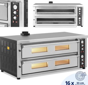 Piec do pizzy podwójny z szamotem na 16 pizz śr. 33 cm 400 V 16800 W Piec do pizzy podwójny z szamotem na 16 pizz śr. 33 cm 400 V 16800 W 1