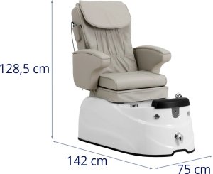 Fotel podologiczny do pedicure z funkcją masażu brodzikiem - beżowy Fotel podologiczny do pedicure z funkcją masażu brodzikiem - beżowy 8