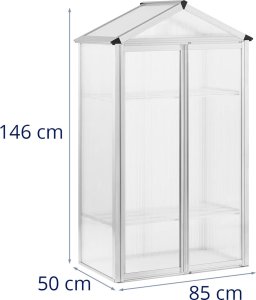 Mini szklarnia inspekt ogrodowy na taras balkon 2 półki 80 x 50 x 145 cm Mini szklarnia inspekt ogrodowy na taras balkon 2 półki 80 x 50 x 145 cm 7