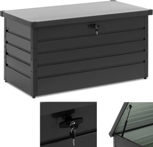 Skrzynia ogrodowa metalowa zamykana na klucz 120 x 62 x 63 cm Skrzynia ogrodowa metalowa zamykana na klucz 120 x 62 x 63 cm 1