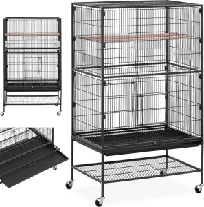 Klatka dla ptaków woliera na kółkach 79 x 53 x 132 cm Klatka dla ptaków woliera na kółkach 79 x 53 x 132 cm 1