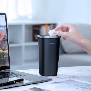 Mini kosz na śmieci do biura lub samochodu montowany w uchwycie na kubek - czarny Mini kosz na śmieci do biura lub samochodu montowany w uchwycie na kubek - czarny 8