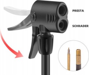 Pompka rowerowa uniwersalna nożna podłogowa z manometrem - czarna Pompka rowerowa uniwersalna nożna podłogowa z manometrem - czarna 14