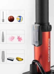 Pompka rowerowa uniwersalna nożna podłogowa z manometrem - czarna Pompka rowerowa uniwersalna nożna podłogowa z manometrem - czarna 15