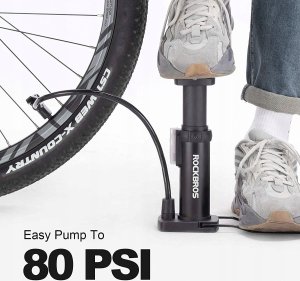 Pompka rowerowa uniwersalna nożna podłogowa z manometrem - czarna Pompka rowerowa uniwersalna nożna podłogowa z manometrem - czarna 7