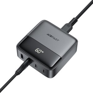 Ładowarka sieciowa stacja zasilania biurkowa Z6 GaN 2x USB-A 2x USB-C PD 65W - czarna Ładowarka sieciowa stacja zasilania biurkowa Z6 GaN 2x USB-A 2x USB-C PD 65W - czarna 4