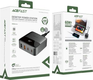 Ładowarka sieciowa stacja zasilania biurkowa Z6 GaN 2x USB-A 2x USB-C PD 65W - czarna Ładowarka sieciowa stacja zasilania biurkowa Z6 GaN 2x USB-A 2x USB-C PD 65W - czarna 5
