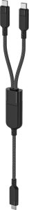 2w1 Kabel przewód podwójny USB-C - 2x USB-C 100W 480Mb/s - czarny 2w1 Kabel przewód podwójny USB-C - 2x USB-C 100W 480Mb/s - czarny 2