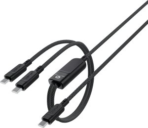 2w1 Kabel przewód podwójny USB-C - 2x USB-C 100W 480Mb/s - czarny 2w1 Kabel przewód podwójny USB-C - 2x USB-C 100W 480Mb/s - czarny 4