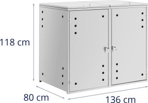 Osłona obudowa kosza kubła na śmieci z wentylacją 2 x 240 l 6