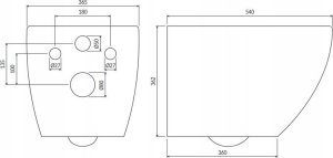 Omnires OTTAWA COMFORT miska toaletowa wisząca z deską wolnoopadającą, 54 x 37 cm; Kolor: biały mat (BM) 9