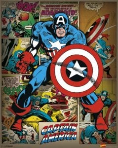 Hasbro Marvel Comics - Kapitan Ameryka Retro - plakat 40x50 cm 1