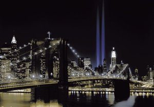Nowy Jork WTC i Brooklyn Bridge - fototapeta 366x254 cm 1