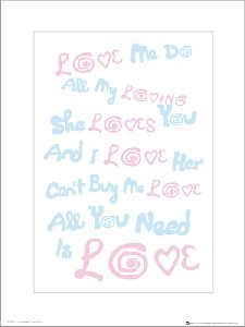 Selsey The Beatles All You Need Is Love Lyrics - plakat premium 30x40 cm 1
