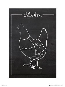 Invicta Interior Chicken Chalk Portrait - plakat premium 30x40 cm 1