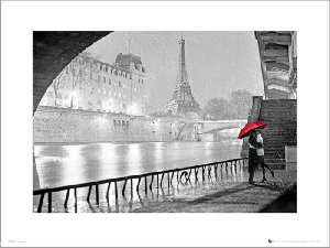 Feeby Paris Red Umbrella - plakat premium 50x40 cm 1