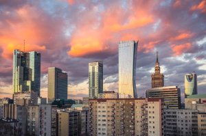 E-druk Warszawa Wieżowce Warszawskie City - plakat premium 29,7x21 cm 1