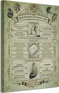 GF Harry Potter (Hogwarts School List) - obraz na płótnie 60x80 cm 1