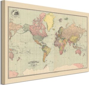 GF Stanfords Mapa Świata 1920 - obraz na płótnie 80x60 cm 1