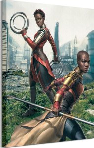 Film Marvel Czarna Pantera Black Panther Okoye and Nakia - obraz na płótnie 60x80 cm 1