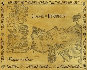 GF Gra o Tron Mapa Westeros i Essos - plakat 50x40 cm 1