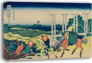 Feeby The Weir at Senju in Musashi Province, Hokusai - obraz na płótnie 100x70 cm 1