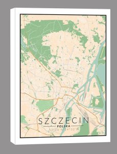 galeria plakatu Szczecin mapa kolorowa - obraz na płótnie 30x40 cm 1