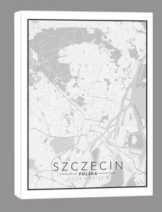galeria plakatu Szczecin mapa czarno biała - obraz na płótnie 40x60 cm 1