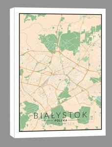 galeria plakatu Białystok, Polska mapa kolorowa - obraz na płótnie 40x50 cm 1