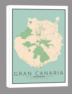 galeria plakatu Gran Canaria mapa kolorowa  obraz na płótnie 30x40 cm 1