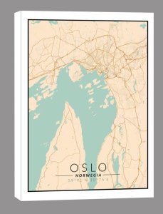 Feeby Oslo mapa kolorowa - obraz na płótnie 50x70 cm 1