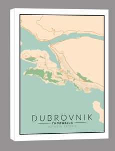 galeria plakatu Dubrownik mapa kolorowa - obraz na płótnie 70x100 cm 1