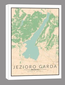 galeria plakatu Jezioro Garda mapa kolorowa  obraz na płótnie 60x90 cm 1