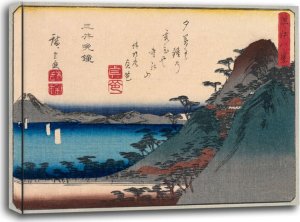 galeria plakatu Evening Bell at Mii Temple, Hiroshige - obraz na płótnie 80x60 cm 1