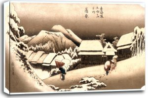 galeria plakatu Kambara Evening Snow, Hiroshige - obraz na płótnie 30x20 cm 1