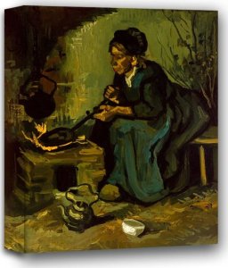 galeria plakatu Peasant Woman Cooking by a Fireplace, Vincent van Gogh - obraz na płótnie 90x120 cm 1