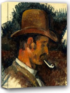 Feeby Man with Pipe, Paul Czanne - obraz na płótnie 60x80 cm 1