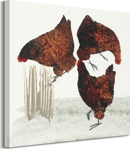 GF Trzy kury - obraz na płótnie 60x60 cm 1