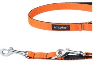 Ami Play Smycz regulowana 6 in 1 Twist S 100-200 x 1cm Pomarańczowy 2