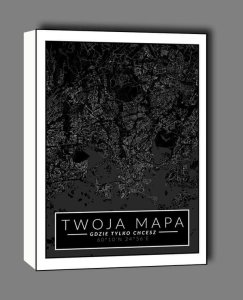 galeria plakatu Mapa Twojego miasta dark - obraz na płótnie 70x100 cm 1