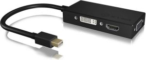 Adapter AV Icy Box DisplayPort Mini - HDMI - D-Sub (VGA) - DVI-I czarny (IB-AC1032) 1