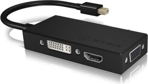 Adapter AV Icy Box DisplayPort Mini - HDMI - D-Sub (VGA) - DVI-I czarny (IB-AC1032) 3