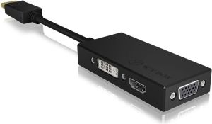 Adapter AV Icy Box DisplayPort - HDMI - D-Sub (VGA) - DVI-I czarny (IB-AC1031) 2